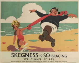 Skegness is So Bracing Its Quicker by Rail London Travel Poster 1908